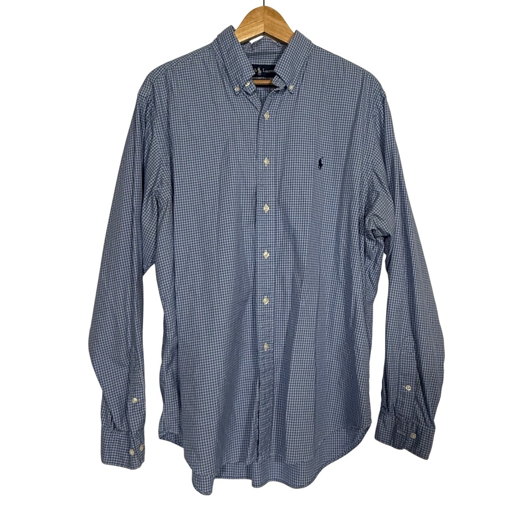 Ralph Lauren Classic Fit | Blue Gingham Button Down Shirt Men's‎ XL